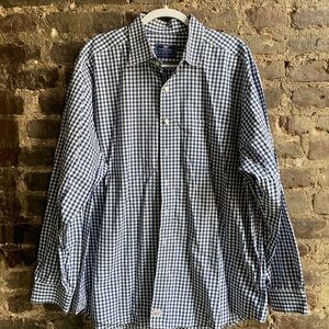 Vineyard Vines Navy and White Gingham Shirt